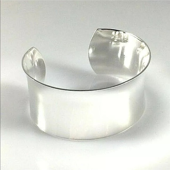 Silver wide cuff bracelet - Picture 5 of 6